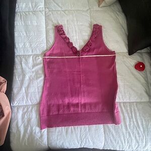 Elegant Pink Sweater Tank, Large